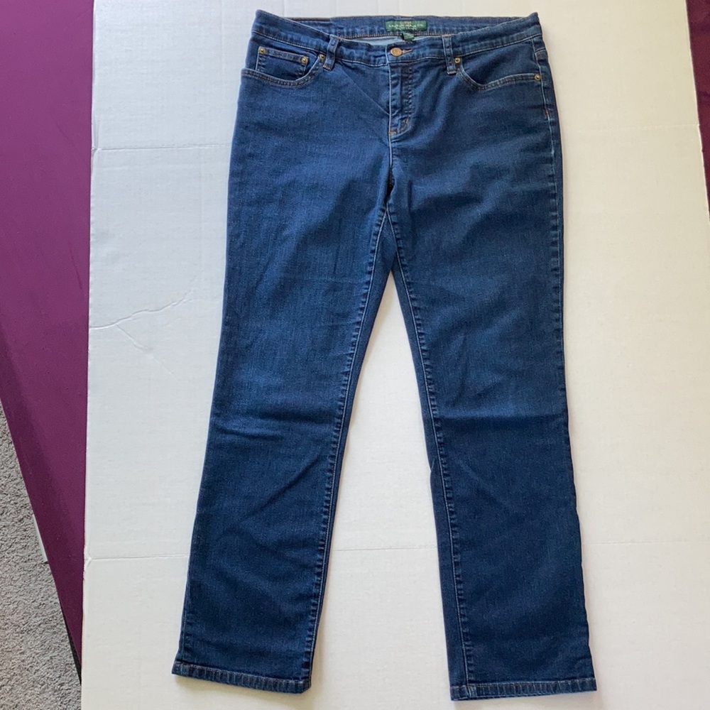 LRL Lauren Jeans Co Mid-Rise Straight Leg Jeans 12 - Picture 5 of 6